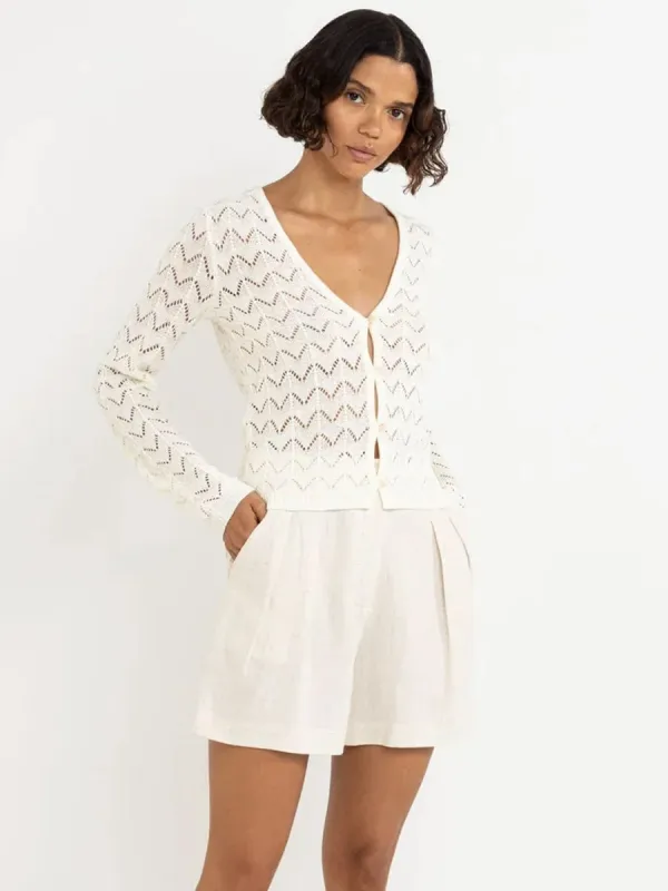 AVERY KNIT CARDIGAN - WHITE sold by OAK