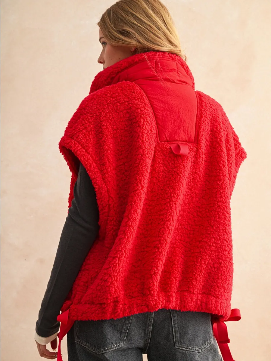 TEDDY FABRIC UTILITY VEST JACKET - RACING RED sold by OAK product image thumbnail 2