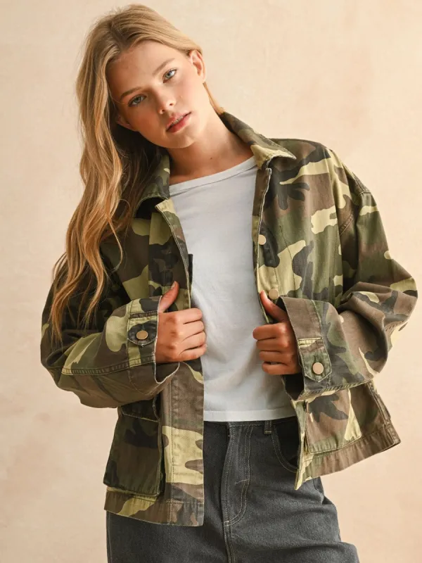 CAMOUFLAGE PRINTED JACKET sold by OAK