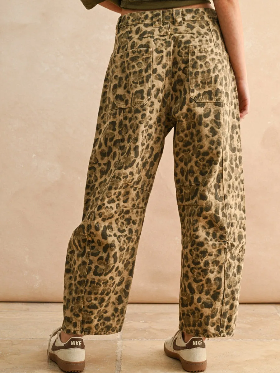 LEOPARD PRINTED BARREL JEAN sold by OAK product image thumbnail 2