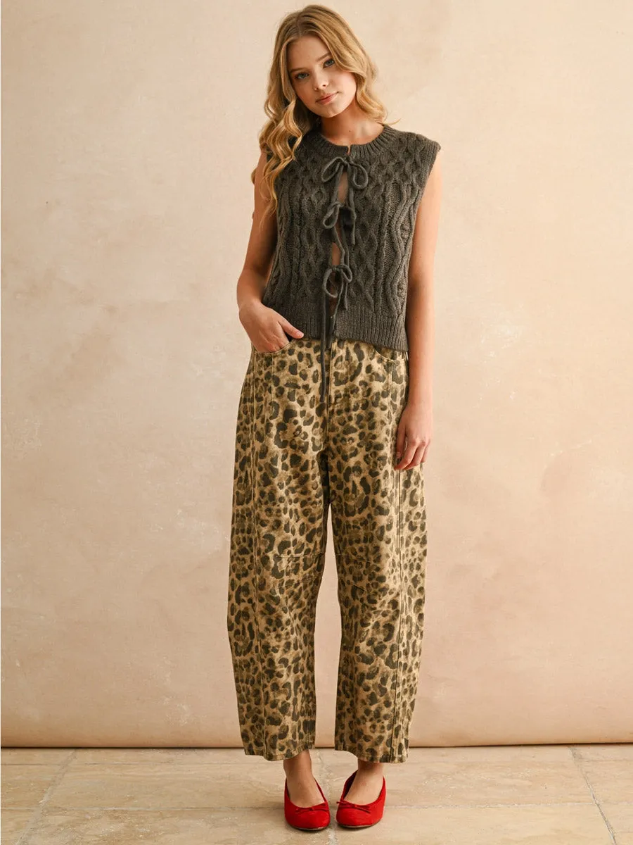 LEOPARD PRINTED BARREL JEAN sold by OAK product image thumbnail 4