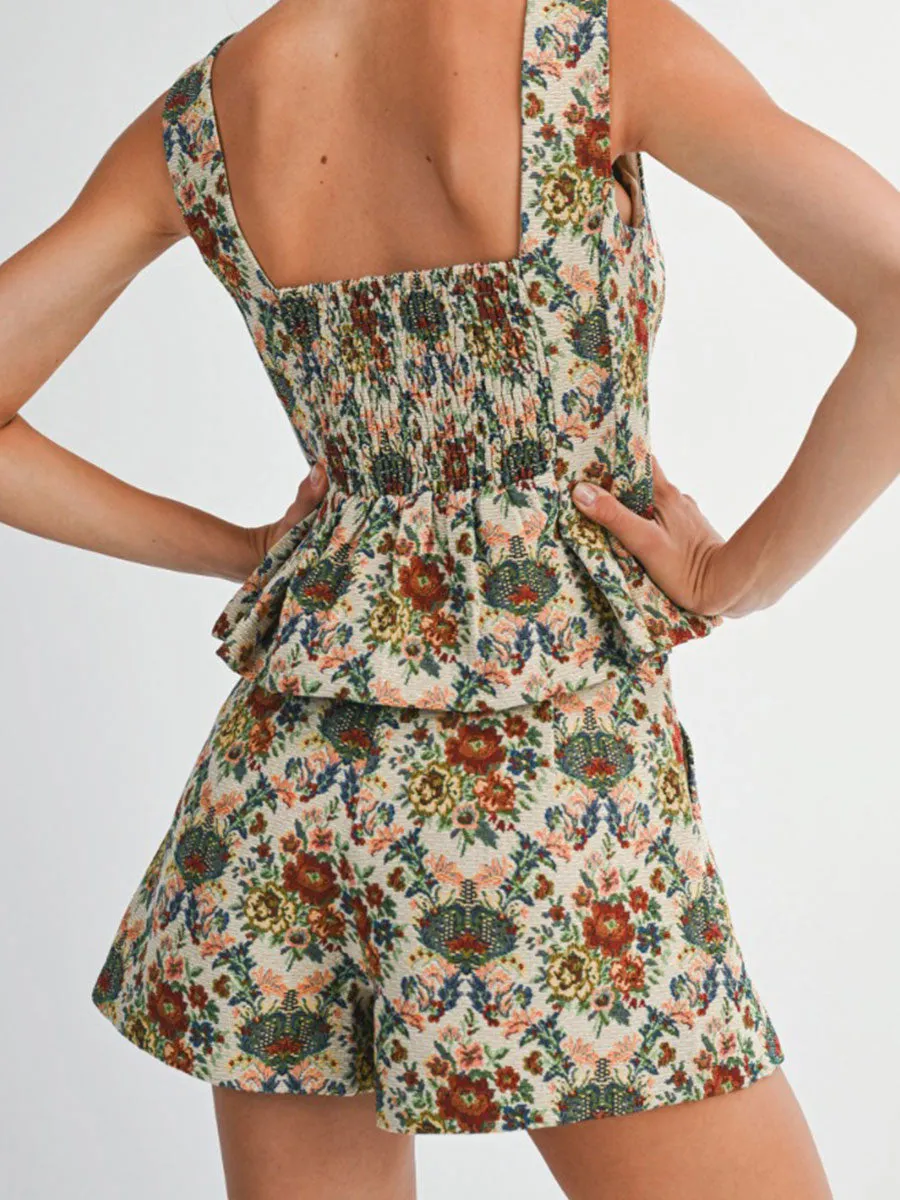 JACQUARED SHORTS - TAUPE/MULTI sold by OAK product image thumbnail 2