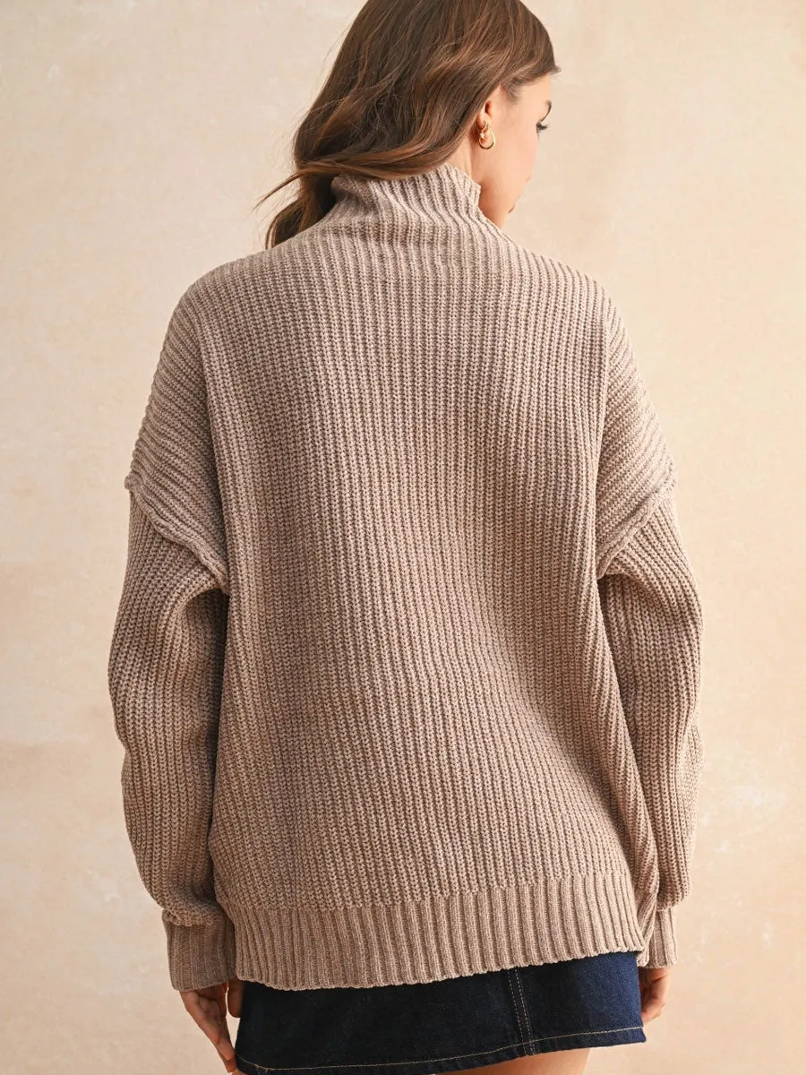 CHENILLE HIGH NECK SWEATER - SAND sold by OAK product image thumbnail 2