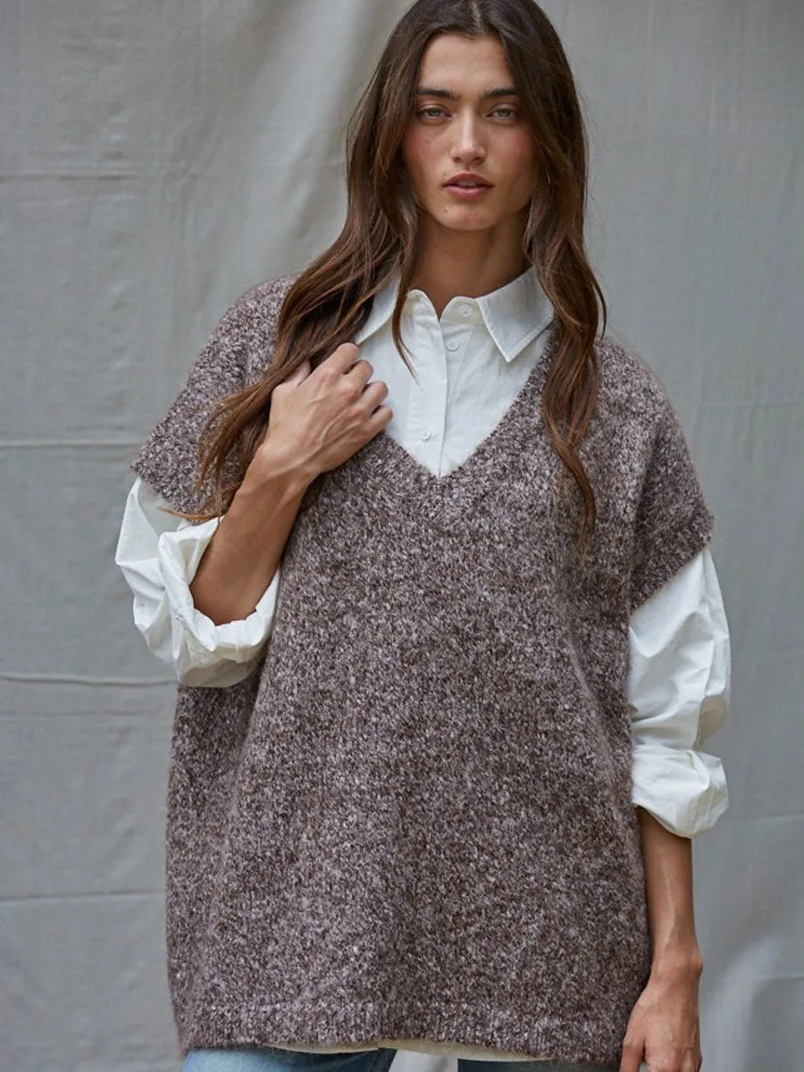 OVERSIZED VEST TOP - MOCHA sold by OAK