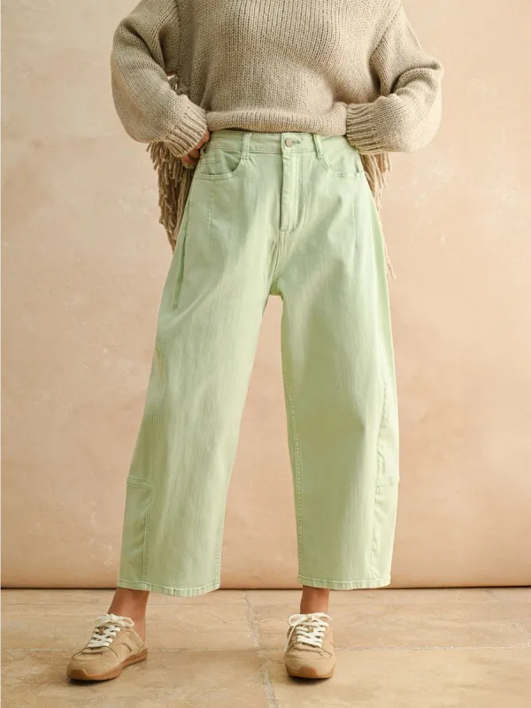 POP OF COLOUR BARREL PANT - MINT sold by OAK