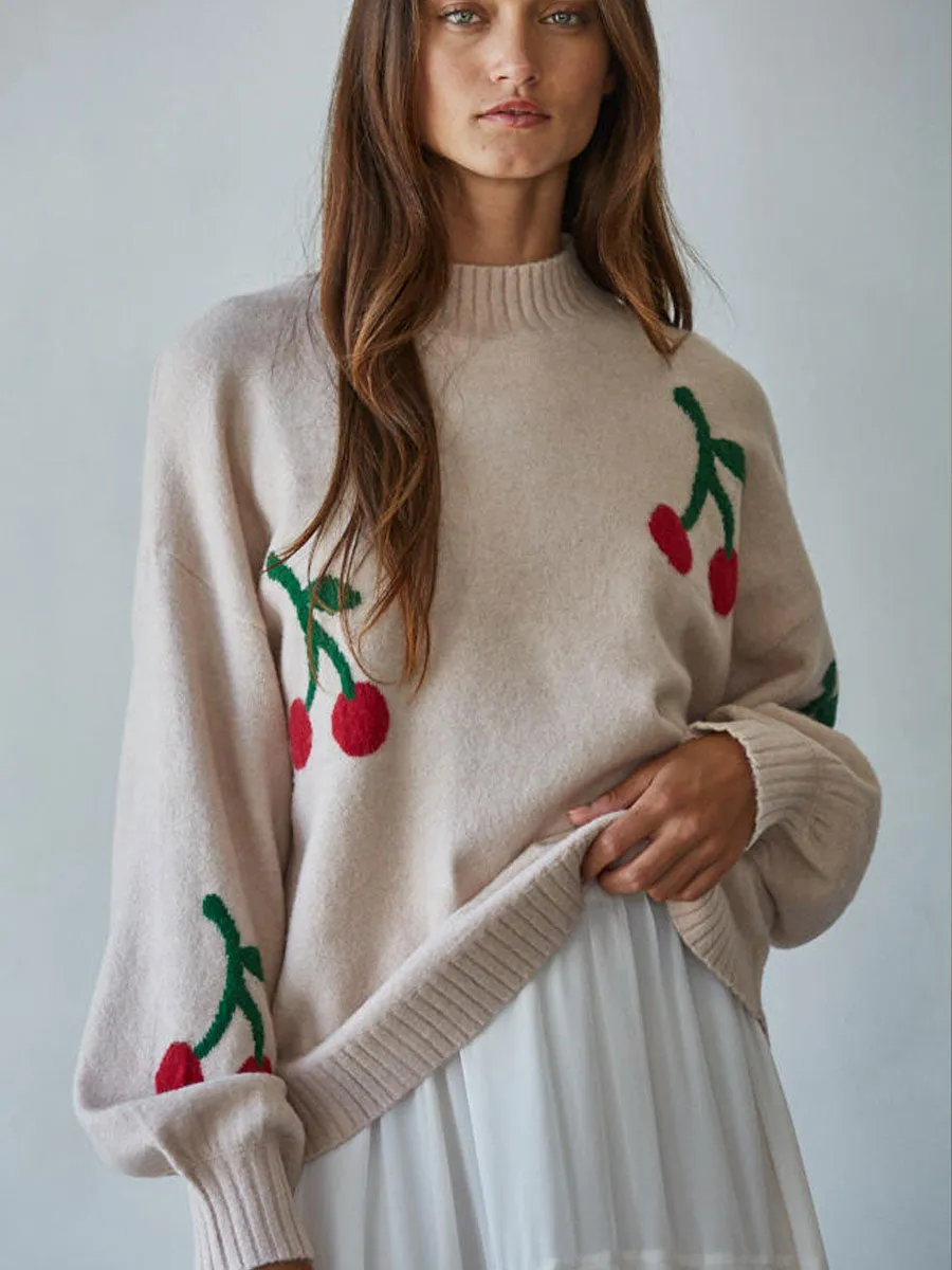 CHERRY BOMB SWEATER - WARM TAUPE sold by OAK