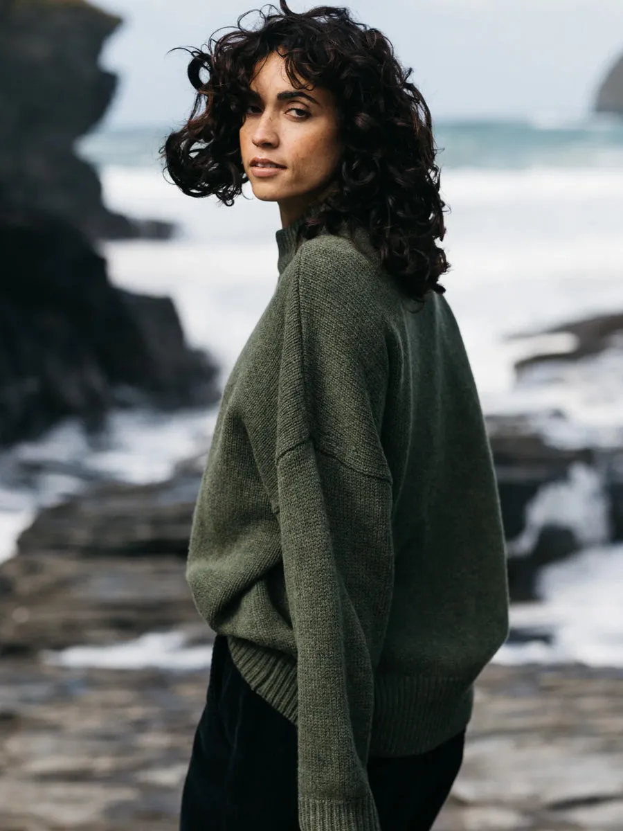 FINISTERRE EYRE CREW NECK JUMPER - OLIVE sold by OAK product image thumbnail 2