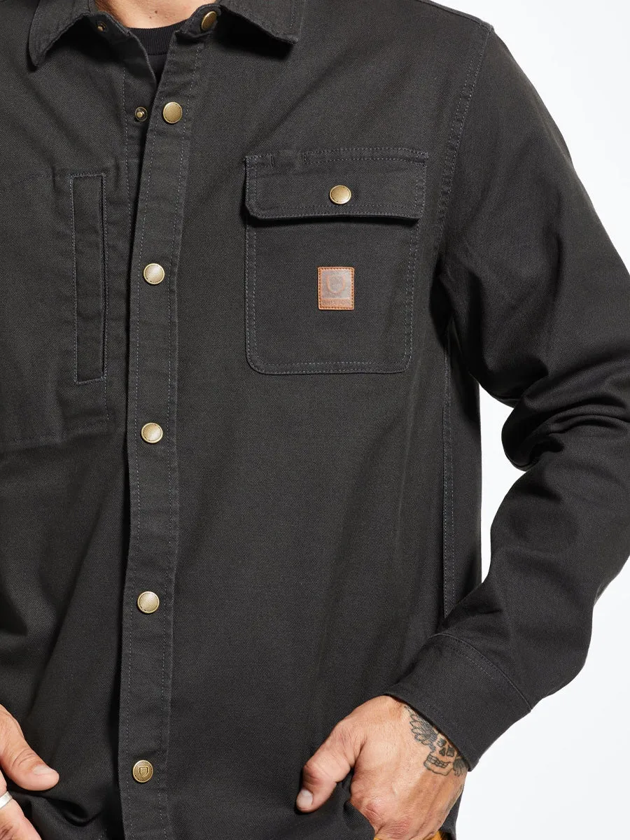 BRIXTON BUILDERS STRETCH OVERSHIRT - WASHED BLACK sold by OAK product image thumbnail 2