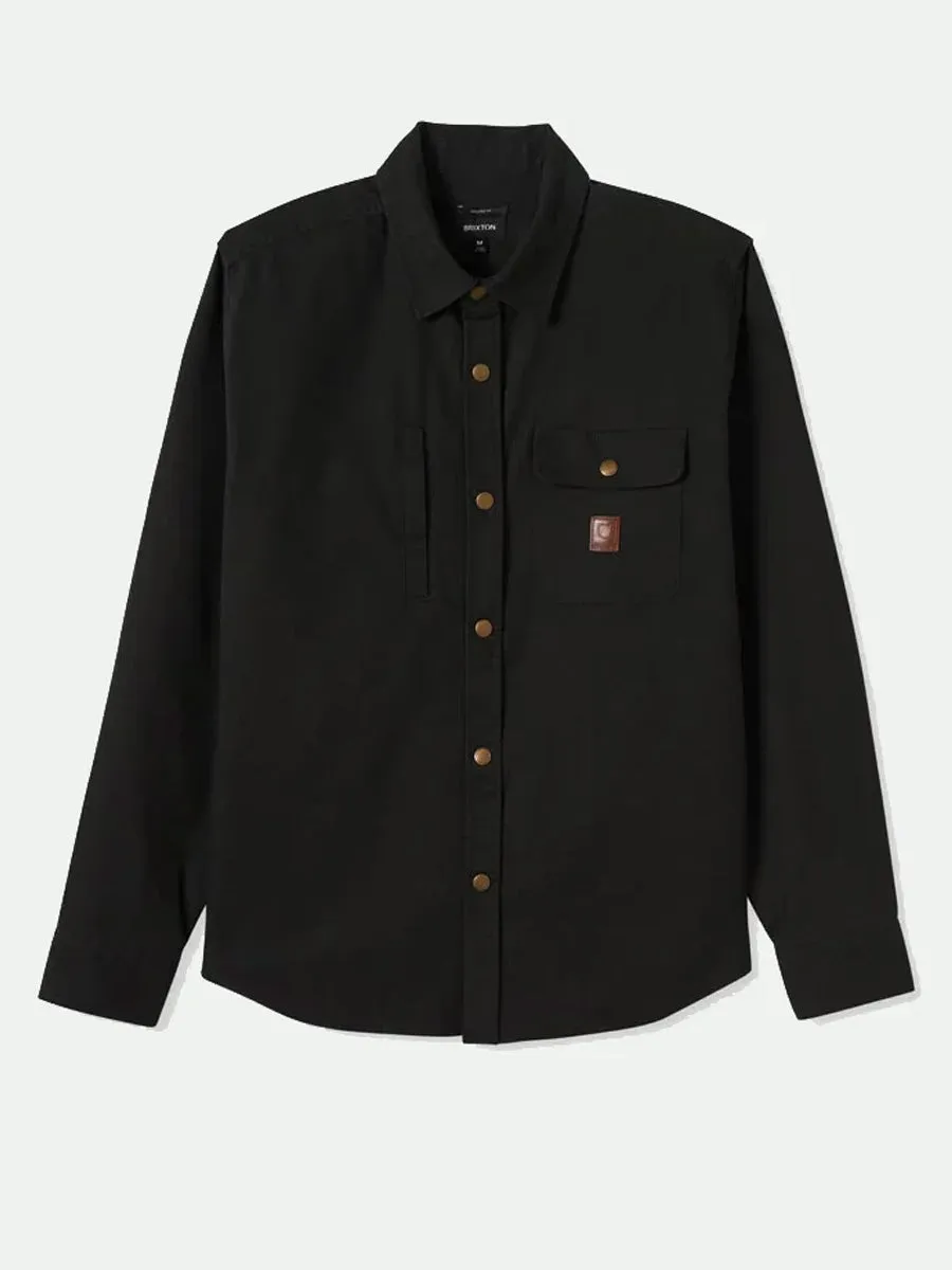 BRIXTON BUILDERS STRETCH OVERSHIRT - WASHED BLACK sold by OAK
