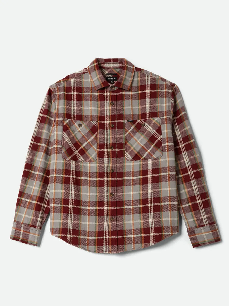 BRIXTON VINTAGE WASH FLANNEL - MAROON RED/BEIGE/GREEN sold by OAK product image thumbnail 2