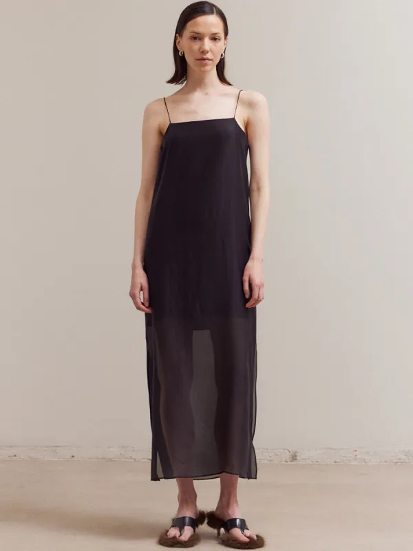 SPAGHETTI STRAP MAXI DRESS - BLACK sold by OAK