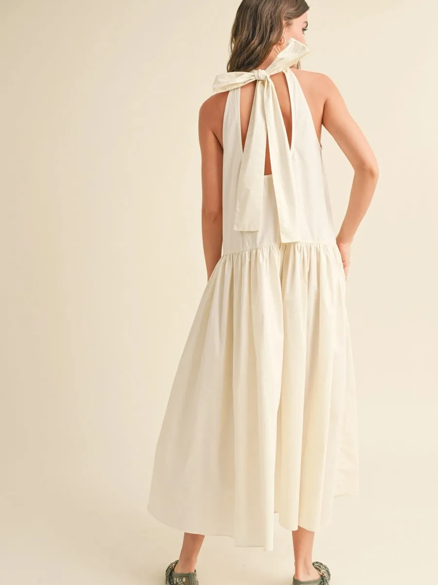 SLEEVELESS TIE BACK DRESS - WHITE sold by OAK product image thumbnail 2