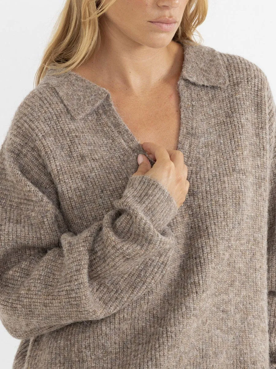 QUINN V-NECK COLLARED JUMPER - OAT sold by OAK product image thumbnail 2