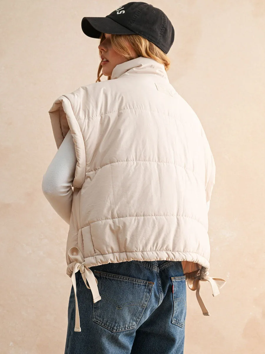 OVERSIZED PUFFER VEST - ECRU sold by OAK product image thumbnail 2