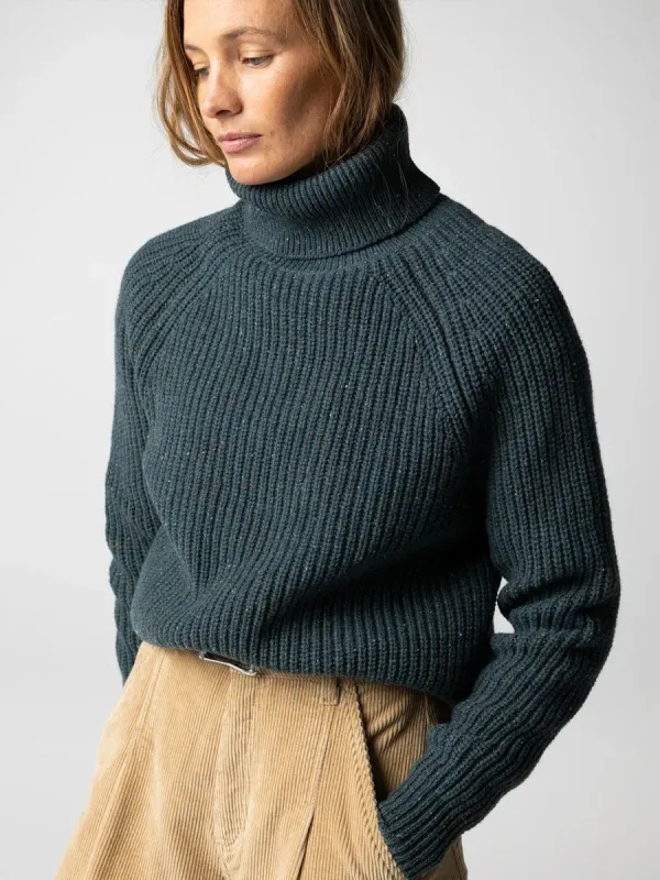 FINISTERRE MORA ROLL NECK SWEATER - MARINE sold by OAK
