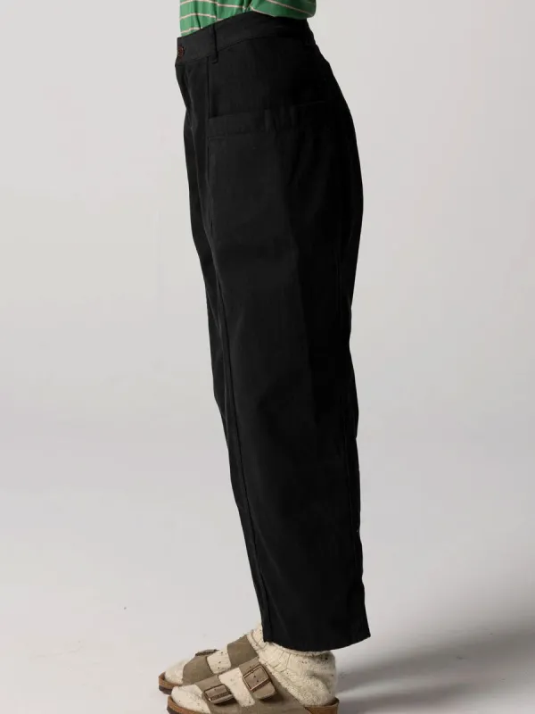 FINISTERRE CROFT BARREL TROUSER - BLACK sold by OAK