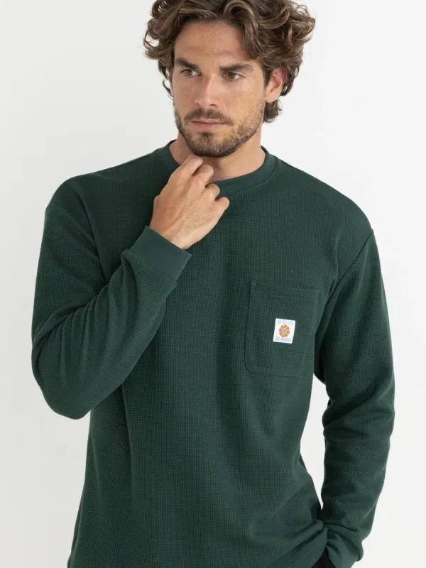 RHYTHM VINTAGE POCKET LONG-SLEEVE WAFFLE - PINE sold by OAK