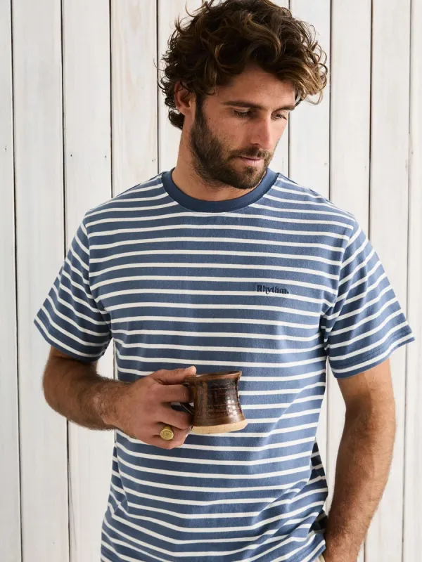 RHYTHM CHASM SHORT-SLEEVE T-SHIRT - BLUE sold by OAK