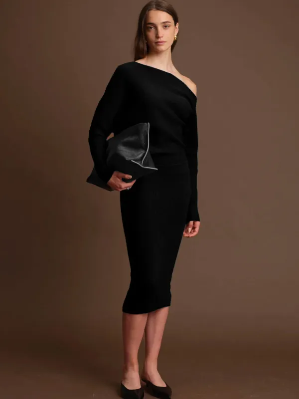 ELIJAH KNIT DRESS - BLACK sold by OAK