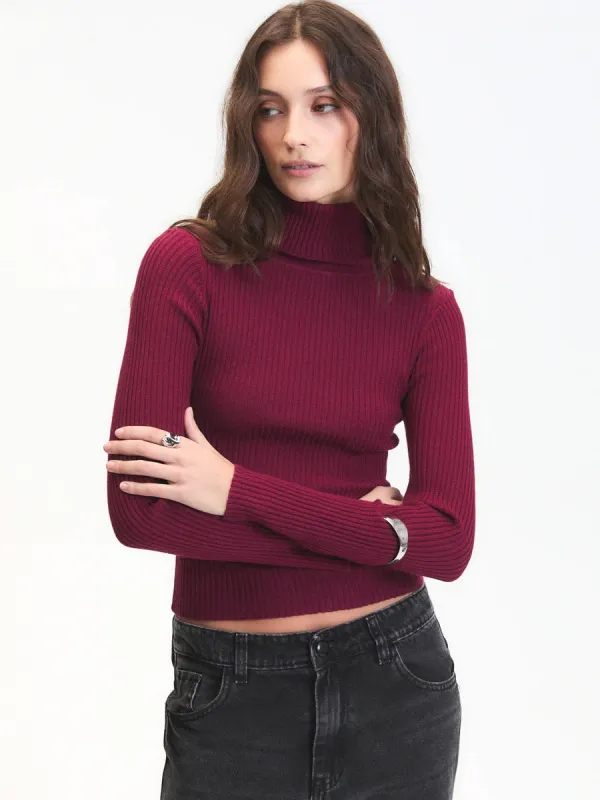 MYLO TURTLENECK SWEATER - WINE sold by OAK