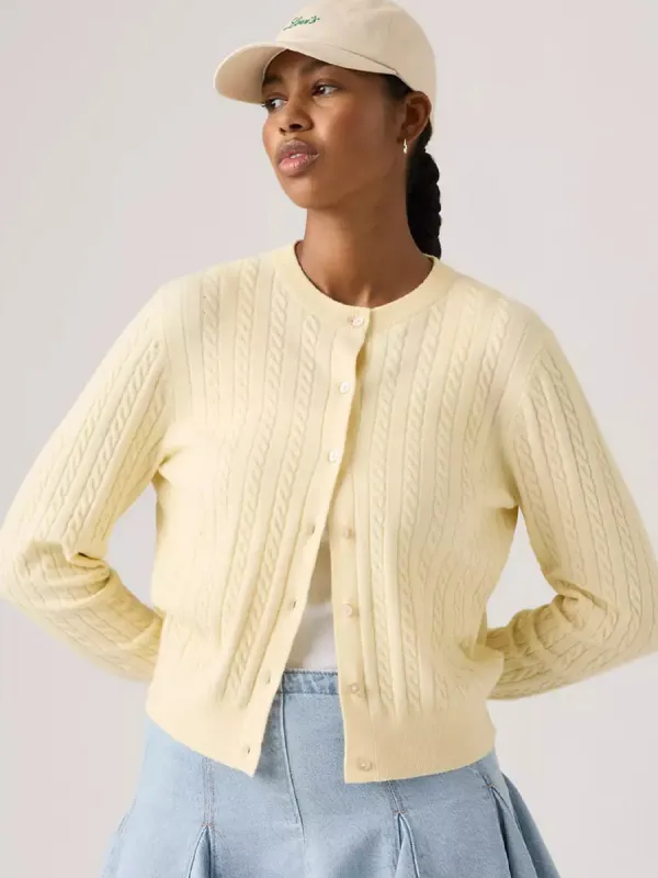 LEVI'S SUPER SOFT CREWNECK CARDI - RUTABAGA CABLE made by Levi's