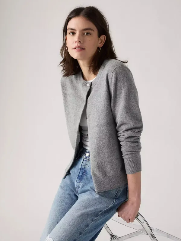 LEVI'S SUPER SOFT CREWNECK CARDI - DARK HEATHER made by Levi's