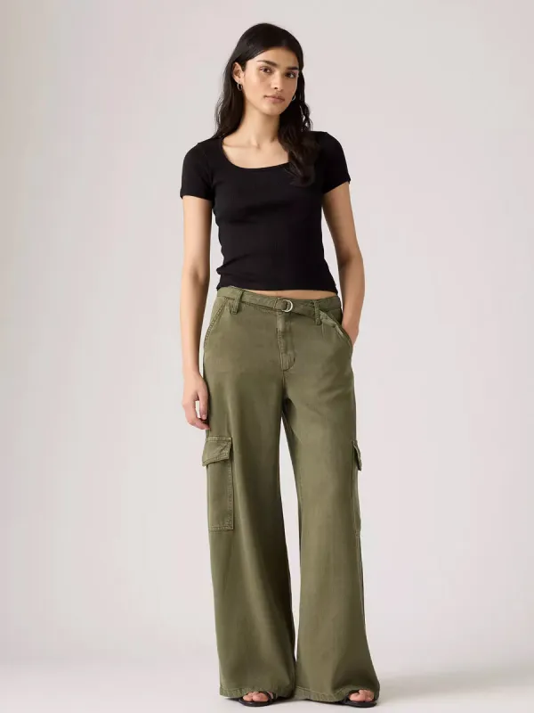 LEVI'S BAGGY DAD CARGO - DRAPEY IVY GREEN made by Levi's