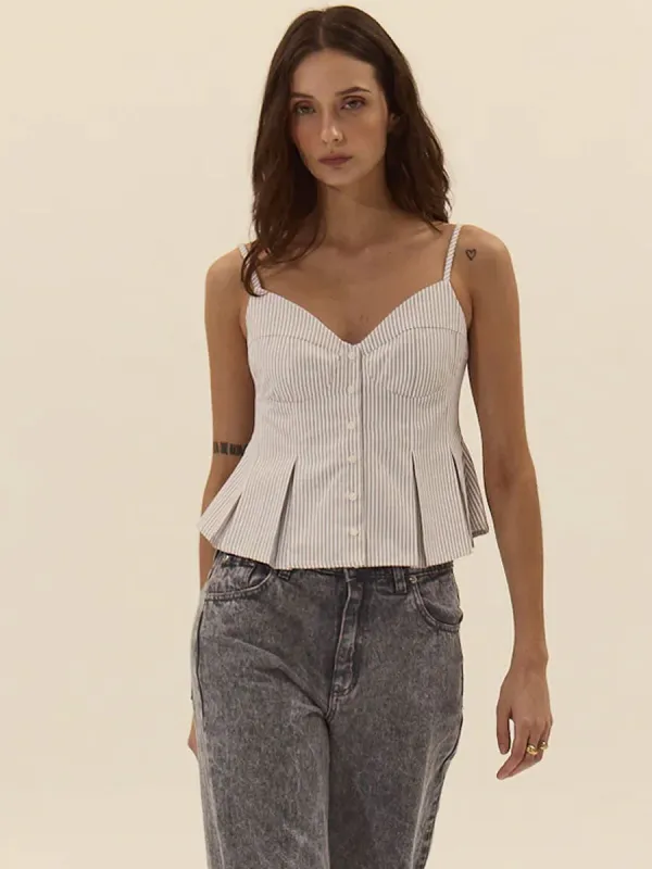 CORVO TOP - STRIPED OLIVE sold by OAK