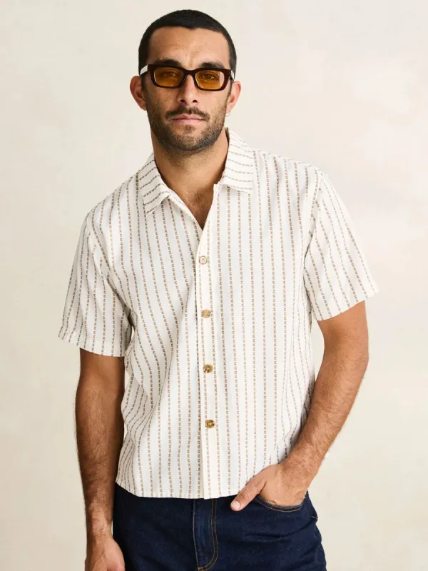 VACATION STRIPE CROP SHORT-SLEEVE SHIRT - MULTI sold by OAK