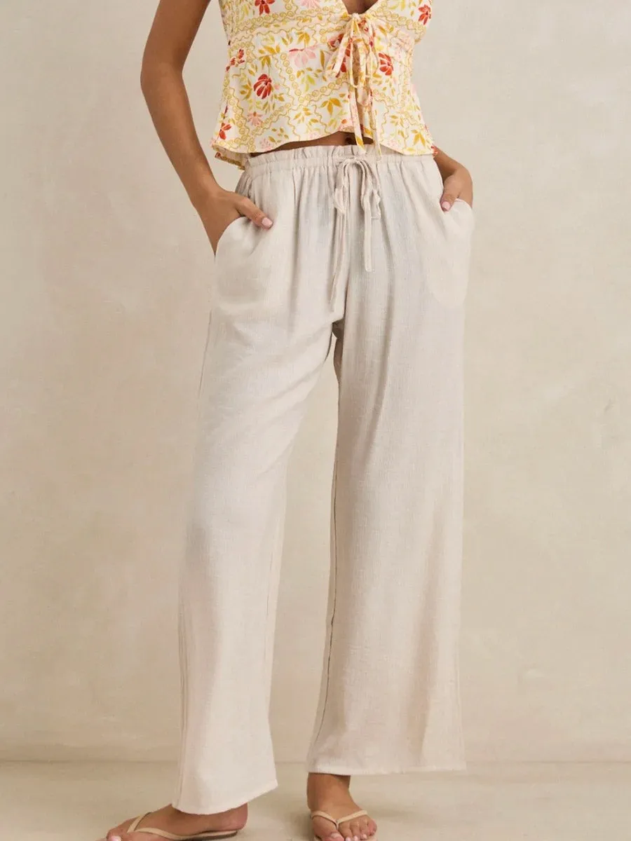 RHYTHM ARLIE BEACH PANT - IVORY sold by OAK