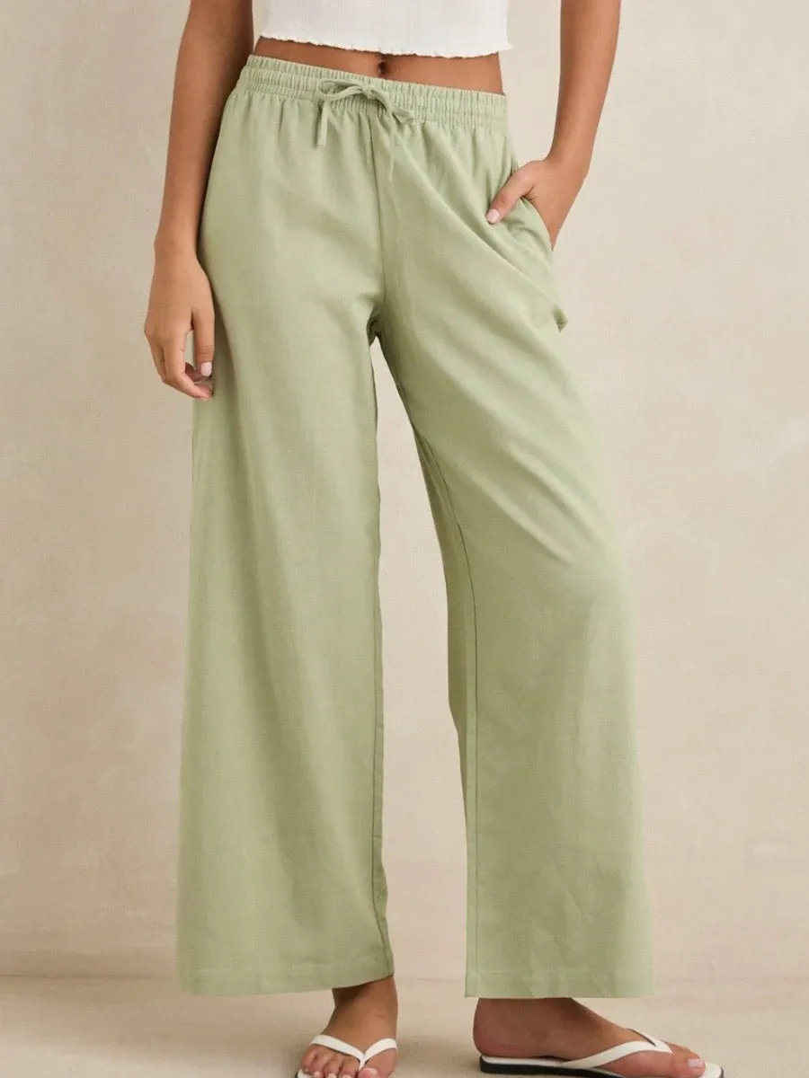RHYTHM DOLLY BEACH PANT - PALM sold by OAK