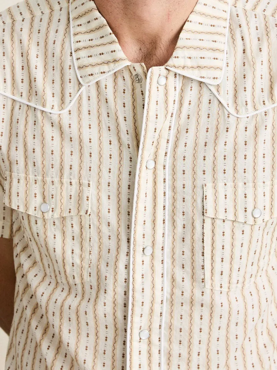 RHYTHM LONE PINE STRIPE SHORT-SLEEVE SHIRT - NATURAL sold by OAK product image thumbnail 4