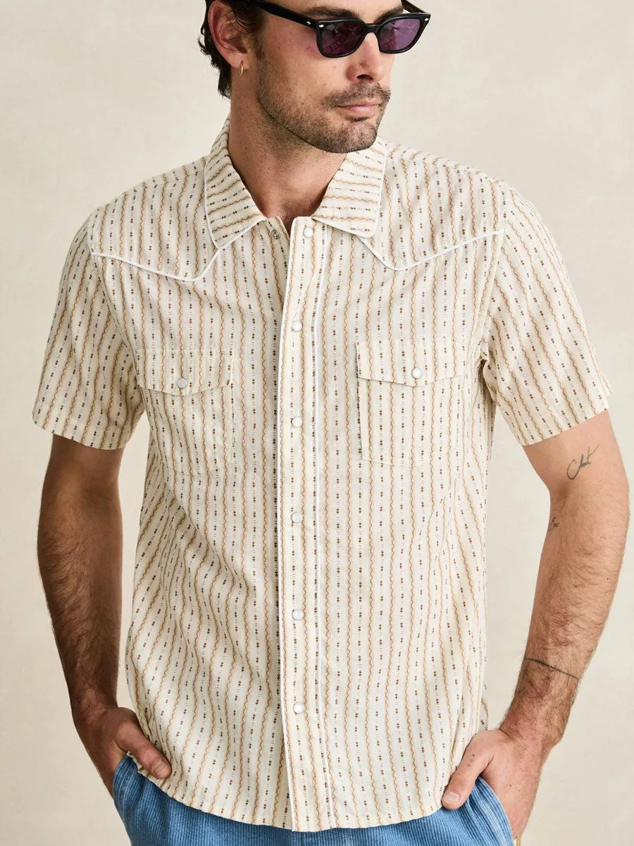 RHYTHM LONE PINE STRIPE SHORT-SLEEVE SHIRT - NATURAL sold by OAK product image thumbnail 3