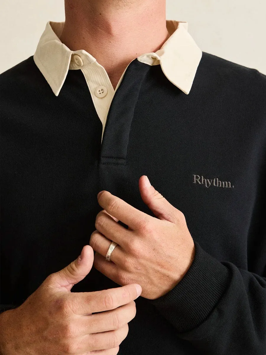 RHYTHM VINTAGE RUGBY POLO - CHARCOAL sold by OAK product image thumbnail 2