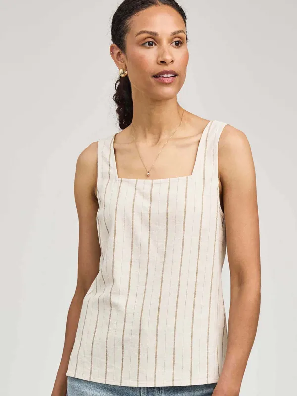 GENTLE FAWN VERA TOP - LINEN STRIPE sold by OAK