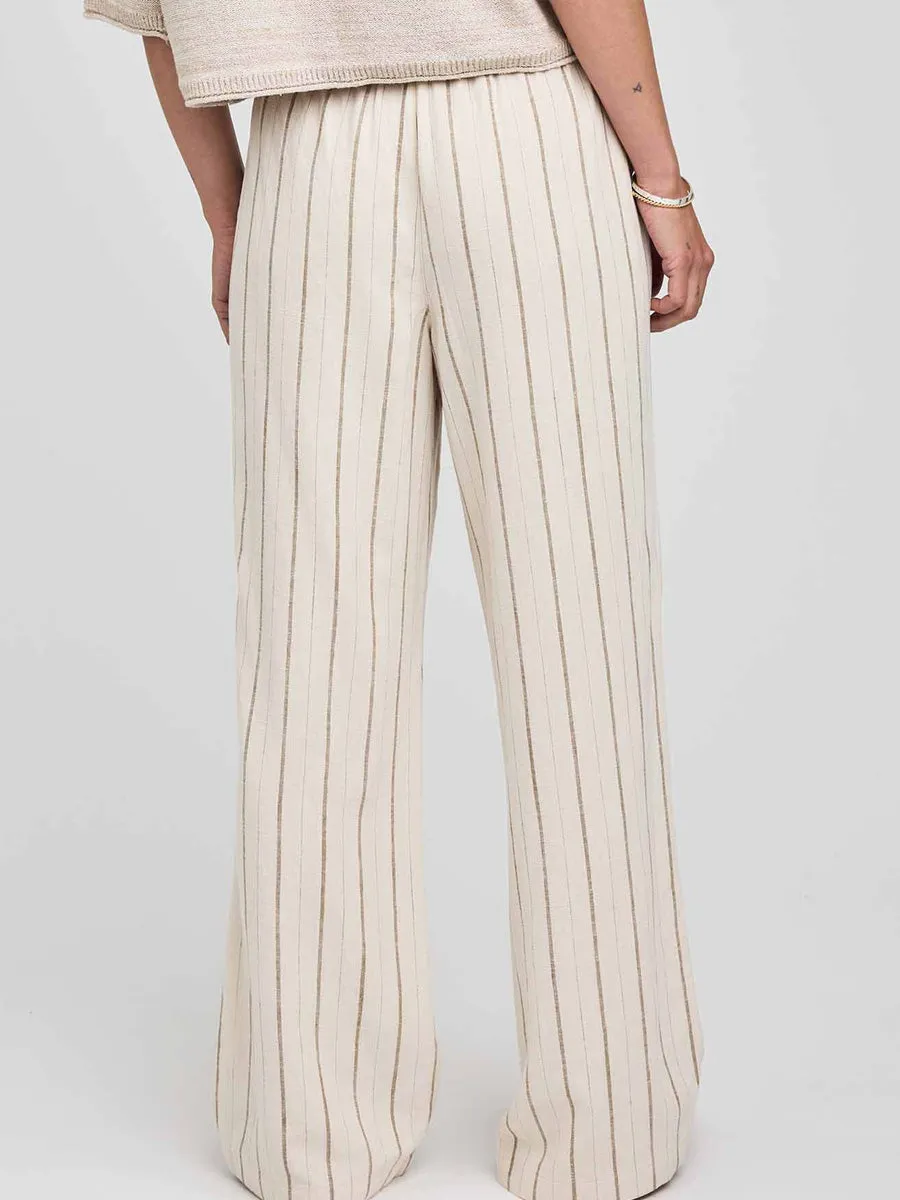 GENTLE FAWN FINLEY LINEN PANT - LINEN STRIPE sold by OAK product image thumbnail 2