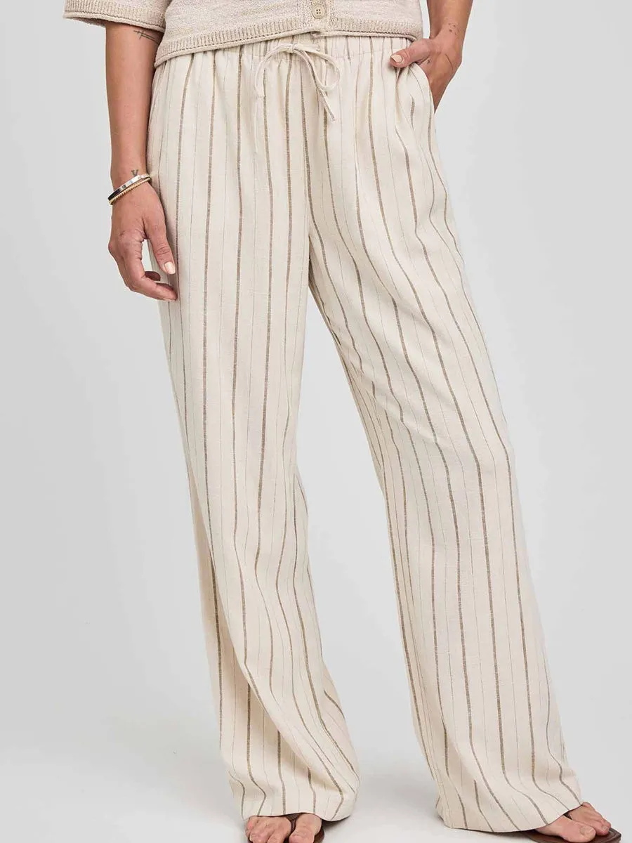 GENTLE FAWN FINLEY LINEN PANT - LINEN STRIPE sold by OAK product image thumbnail 3