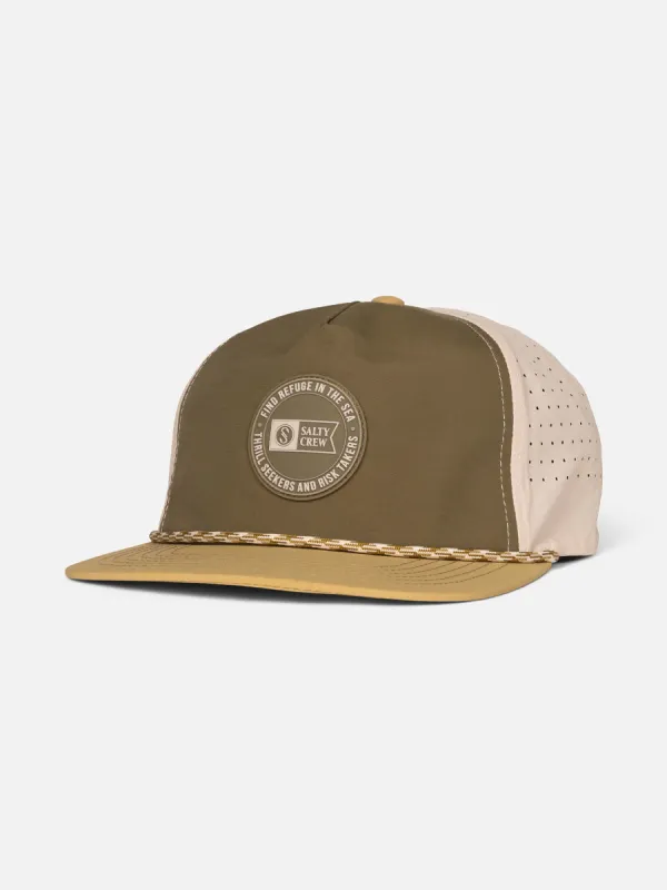 SALTY CREW TOPSHOT SNAPBACK - OLIVE/GOLD made by Salty Crew