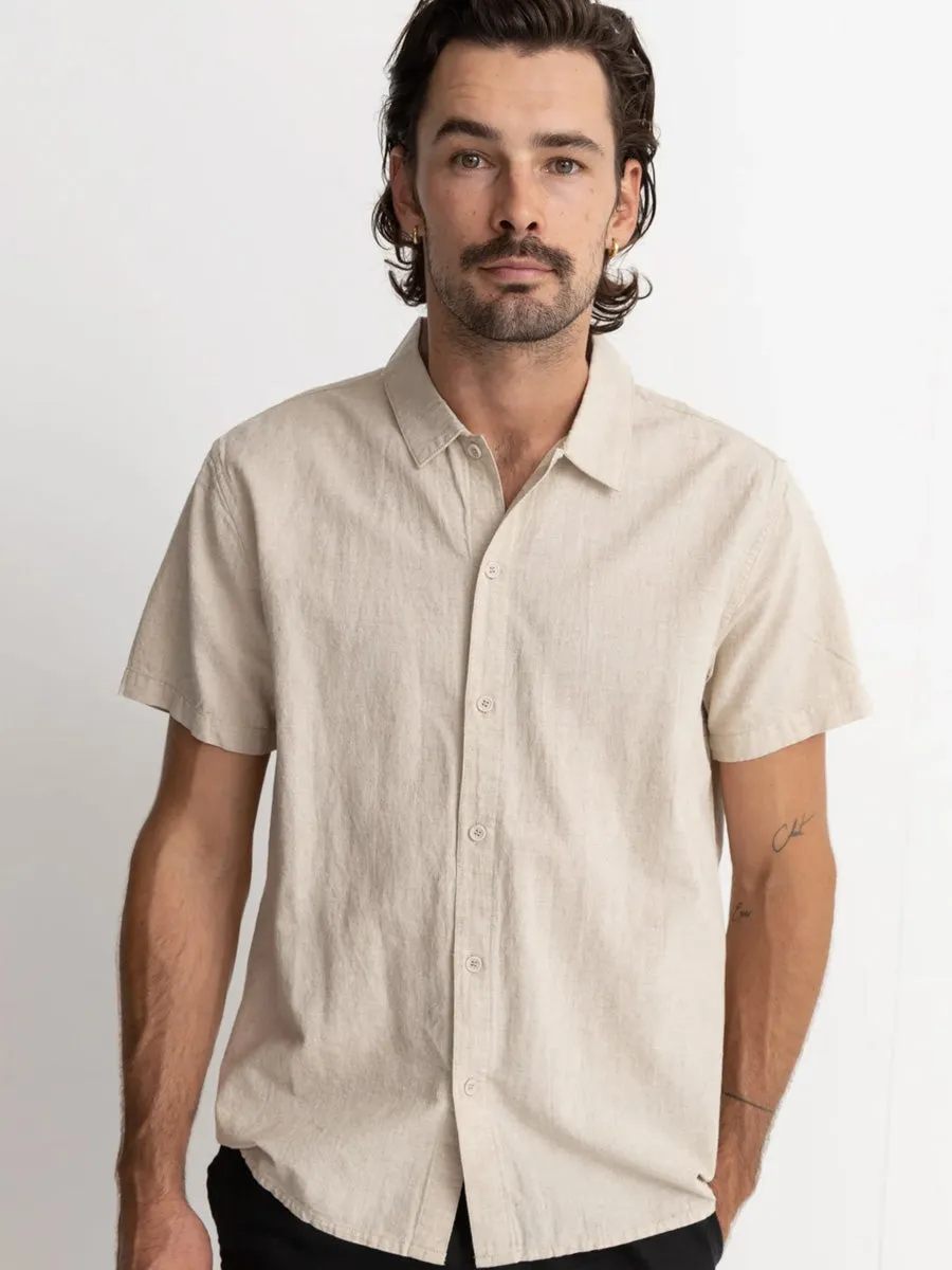 RHYTHM CLASSIC LINEN SHORT-SLEEVE SHIRT - SAND sold by OAK
