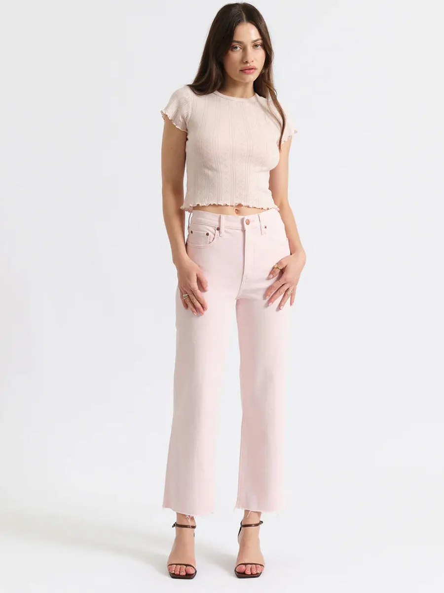 DAZE PLEASER HIGH RISE WIDE ANKLE - THINK PINK sold by OAK