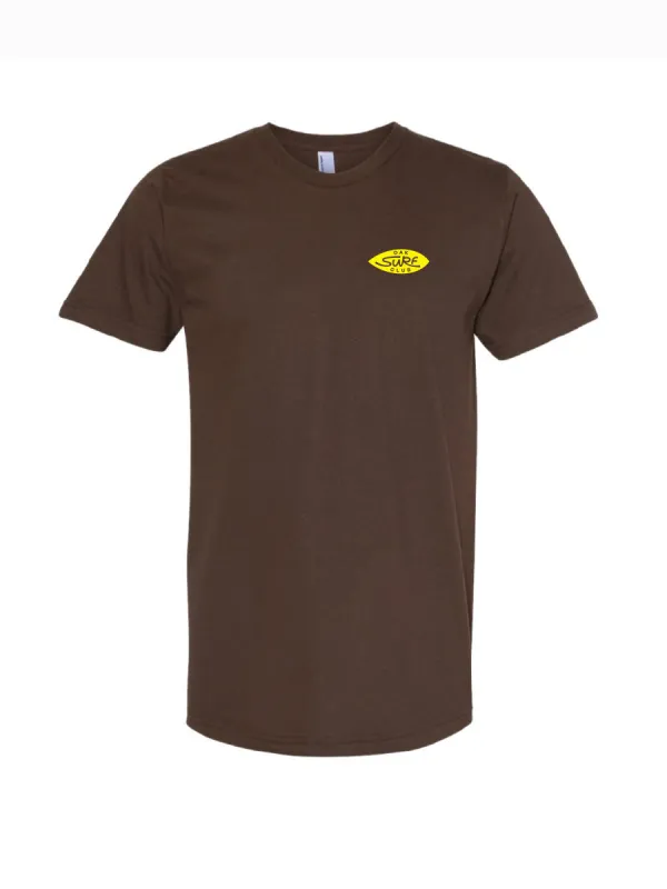 OAK SURF CLUB OG TEE - BROWN/YELLOW LOGO made by OAK