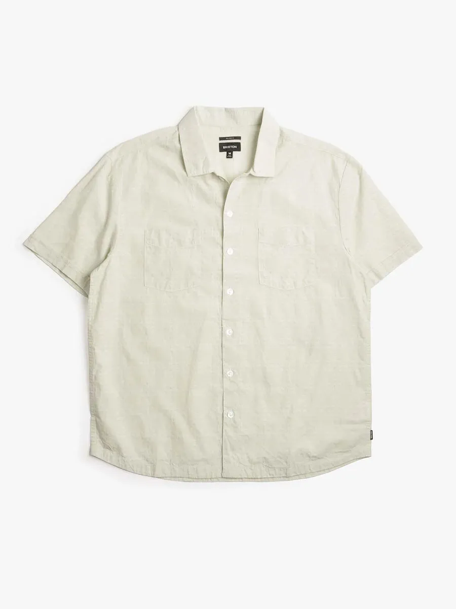 BRIXTON THE VINTAGE SHORT-SLEEVE WOVEN - SEA FOAM JACQUARD STRIPE sold by OAK