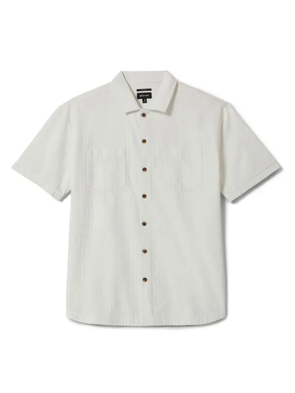 BRIXTON THE VINTAGE SHORT-SLEEVE WOVEN - OFF WHITE JACQUARD STRIPE made by Brixton