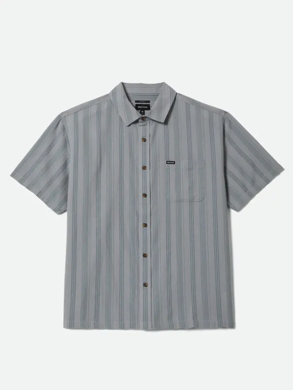 BRIXTON CRU STRIPED DOBBY SHORT-SLEEVE WOVEN - TROOPER made by Brixton