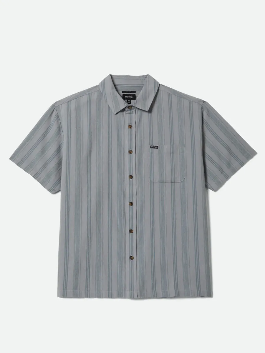 BRIXTON CRU STRIPED DOBBY SHORT-SLEEVE WOVEN - TROOPER sold by OAK