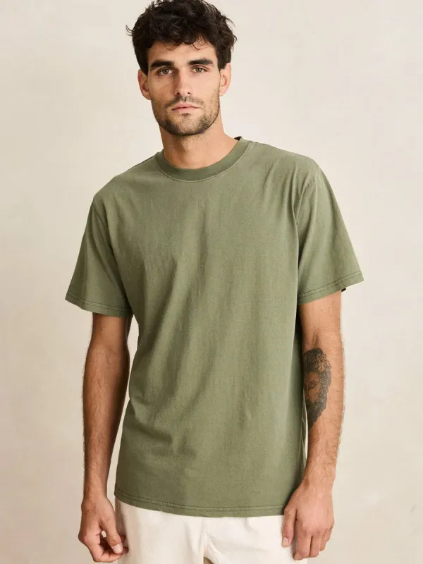 RHYTHM CLASSIC VINTAGE TEE - OLIVE made by Rhythm.