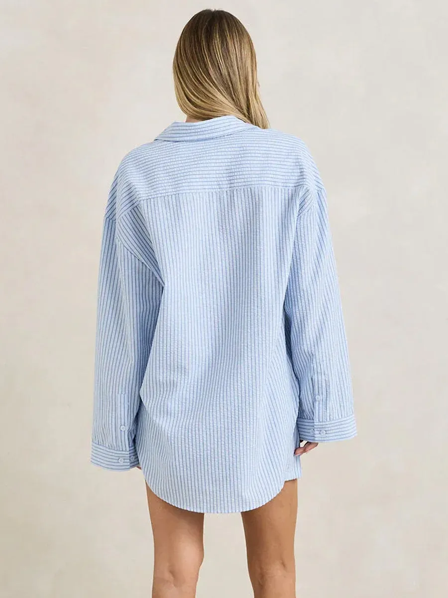 RHYTHM OVERSWIM STRIPE SHIRT - BLUE sold by OAK product image thumbnail 2