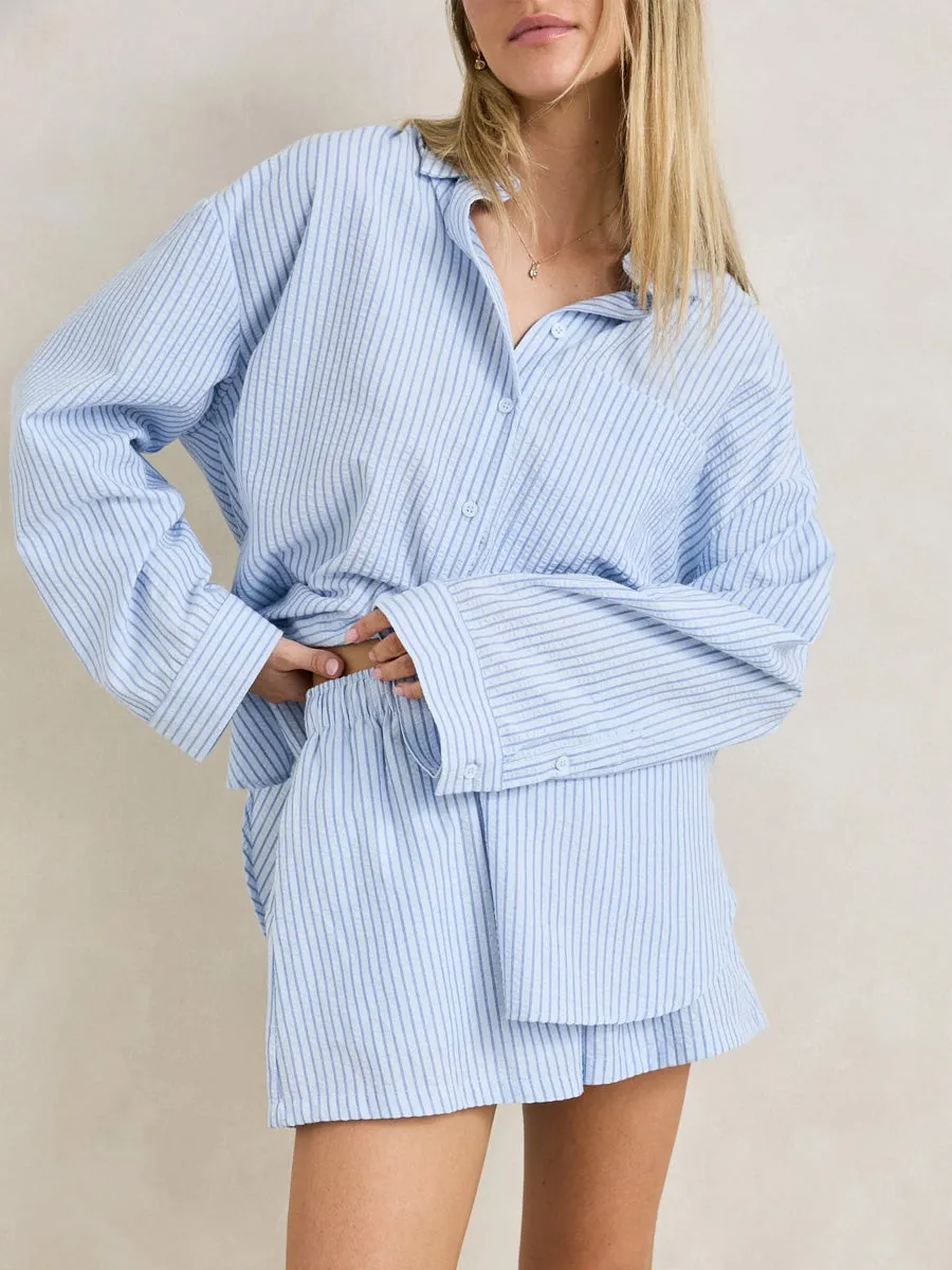 RHYTHM OVERSWIM STRIPE SHIRT - BLUE sold by OAK product image thumbnail 3