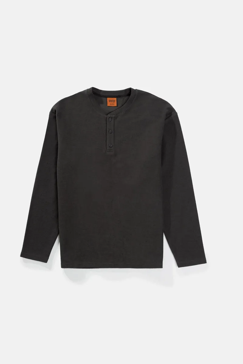 RHYTHM VINTAGE TERRY LS HENLEY - VINTAGE BLACK sold by OAK product image thumbnail 4