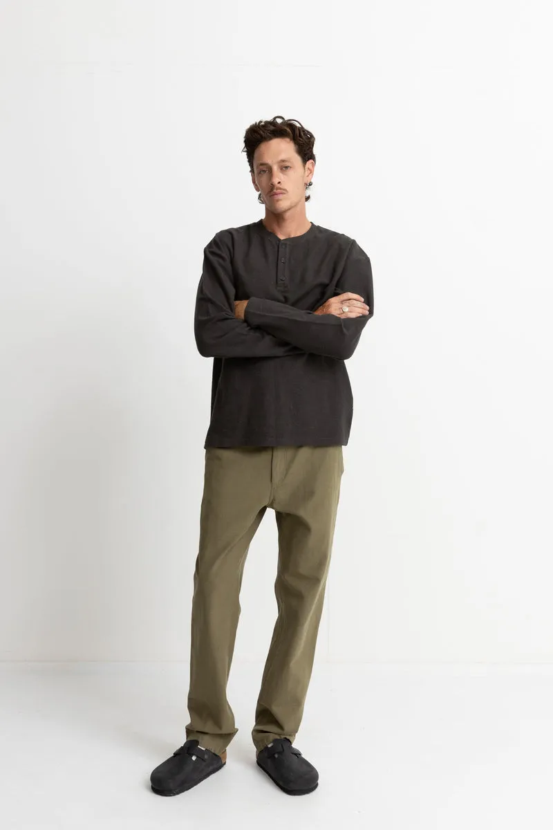 RHYTHM VINTAGE TERRY LS HENLEY - VINTAGE BLACK sold by OAK product image thumbnail 3